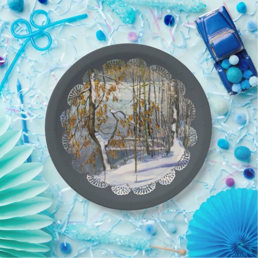 Schneefall Pappteller (Party)