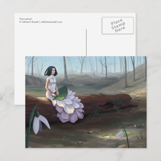 Schneefall Postkarte (Vorne/Hinten)