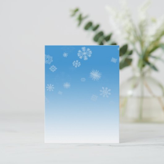 Schneefall Postkarte (Stehend Vorderseite)