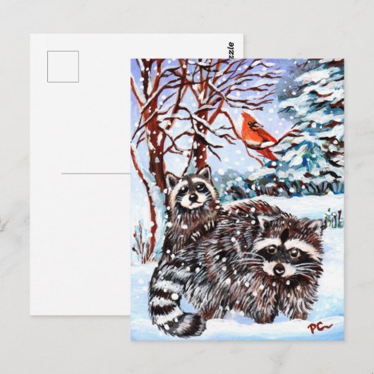 Schneefall Postkarte (Vorne/Hinten)