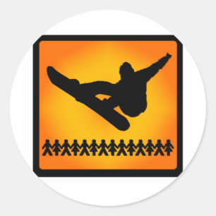 Schneefall Runder Aufkleber