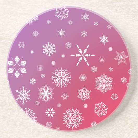 Schneefall Sandstein Untersetzer (Vorne)