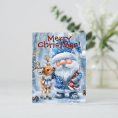 Schneefall & Scarlet Threads Postkarte (Stehend Vorderseite)