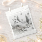 Schneefall Schneeflocken Schwarz-weiße Skizze Weih Geschenktütchen (Ausgeschnitten)