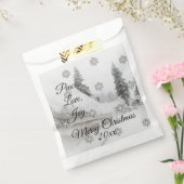 Schneefall Schneeflocken Schwarz-weiße Skizze Weih Geschenktütchen (Versiegelt)