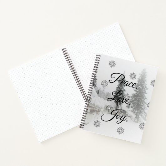 Schneefall Schneeflocken Schwarz-weiße Skizze Weih Notizblock (Innenseite)