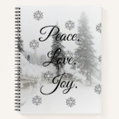 Schneefall Schneeflocken Schwarz-weiße Skizze Weih Notizblock (Vorderseite)