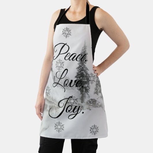 Schneefall Schneeflocken Schwarz-weiße Skizze Weih Schürze (InSitu)