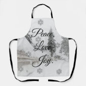 Schneefall Schneeflocken Schwarz-weiße Skizze Weih Schürze (Vorderseite)