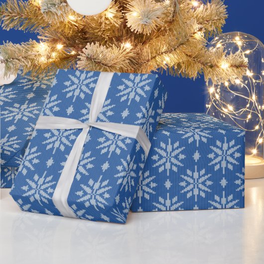 Schneefall Strickmuster Geschenkpapier (Feiertage)