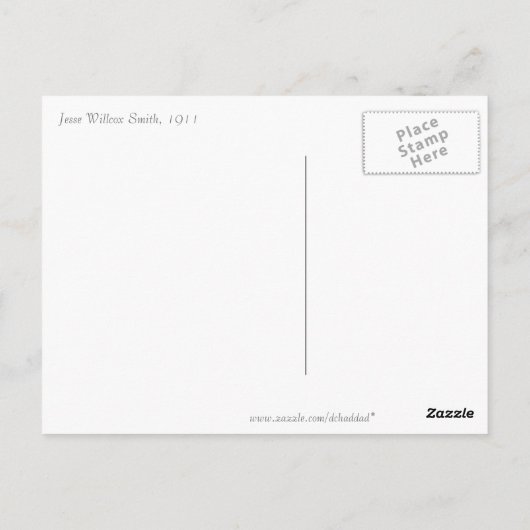 "Schneefall und die sieben kleinen Männer" Postkarte (Rückseite)