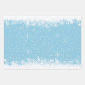 Schneefall und Schneebrenzen Weihnachten Blau/Rot Geschenkpapier Set (Vorderseite 2)