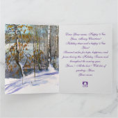 Schneefall Wasserfarbenmalerei Dankeskarte (Innenseite)