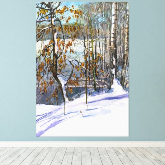 Schneefall Wasserfarbenmalerei Leinwanddruck (Insitu (Holzboden))