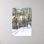 Schneefall Wasserfarbenmalerei Leinwanddruck (Vorderseite)