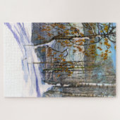 Schneefall Wasserfarbenmalerei Puzzle (Horizontal)