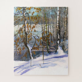 Schneefall Wasserfarbenmalerei Puzzle