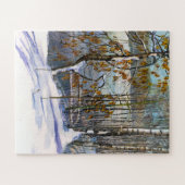 Schneefall Wasserfarbenmalerei Puzzle (Horizontal)