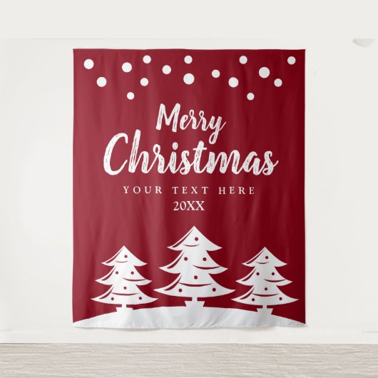 Schneefall Weihnachtsfeier Foto Hintergrund Wandteppich (Vorderseite)