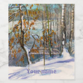 Schneefall Weinetikett (Einzelnes Label)