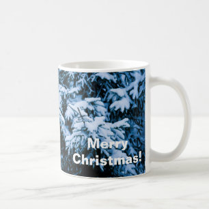 Schneefall Winter Weihnachtsbaum Kaffeetasse
