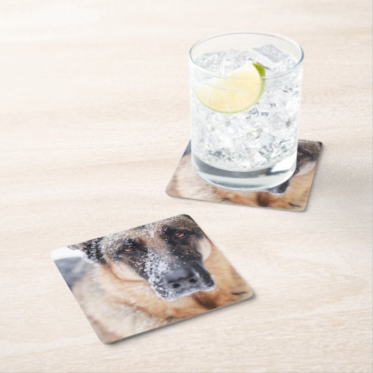 Schneefälle Rechteckiger Pappuntersetzer (Vor Ort)