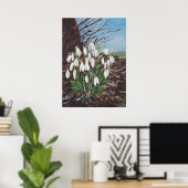 Schneefälle unter einem Ölgemälde Poster (Heimbüro)
