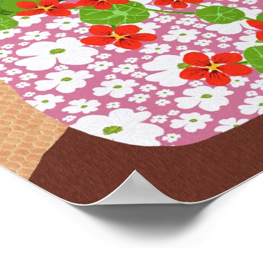 Schneefallen und Nasturtium-Poster Poster (Ecke)