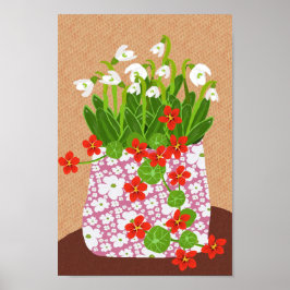 Schneefallen und Nasturtium-Poster Poster