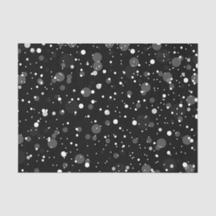 Schneefallgewebe mit schwarzem Hintergrund Seidenpapier