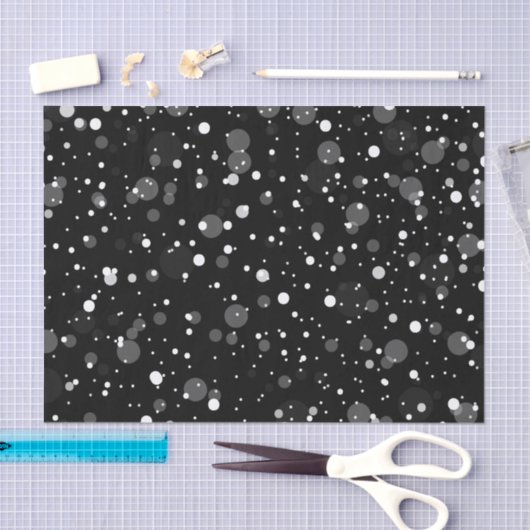 Schneefallgewebe mit schwarzem Hintergrund Seidenpapier (Handwerk)