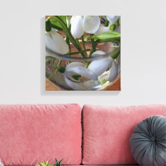 Schneefallglas Leinwanddruck (Insitu (Wohnzimmer))