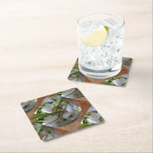 Schneefallglas Rechteckiger Pappuntersetzer (Vor Ort)