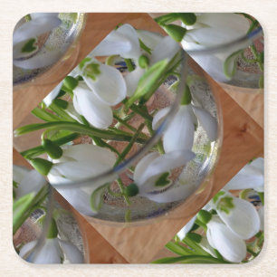 Schneefallglas Rechteckiger Pappuntersetzer