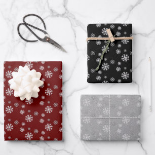 Schneefallpapier Geschenkpapier Set