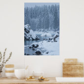 Schneefallsee Fusine, Italien Poster (Küche)