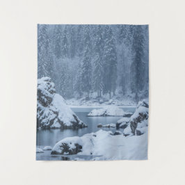 Schneefallsee Fusine, Italien Wandteppich