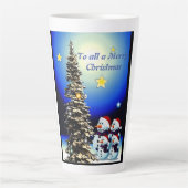 Schneefamilie Latte Tasse (Vorderseite)