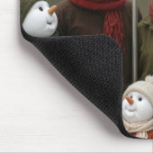 Schneefamilie um einen Amerikaner Mousepad (Ecke)
