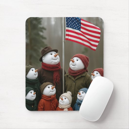 Schneefamilie um einen Amerikaner Mousepad (Mit Mouse)