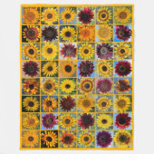 Schneefang-Sonnenblumen Fleecedecke (Vorderseite)