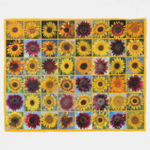 Schneefang-Sonnenblumen Fleecedecke (Vorderseite (Horizontal))