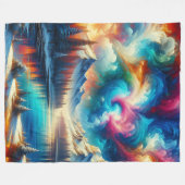 "Schneefarbene Landschaft - pulsierende Winterkuns Fleecedecke (Vorderseite (Horizontal))