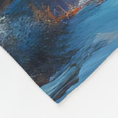 "Schneefarbene Landschaft - pulsierende Winterkuns Fleecedecke (Ecke)