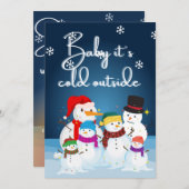Schneeferien Snowman - Ferienhaus Einladung (Vorne/Hinten)