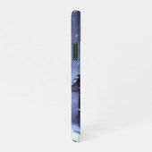 Schneefernacht mit Kabine und Skier iPhone Hülle (Rechte Seite)