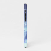 Schneefernacht mit Kabine und Skier iPhone Hülle (Linke Seite)