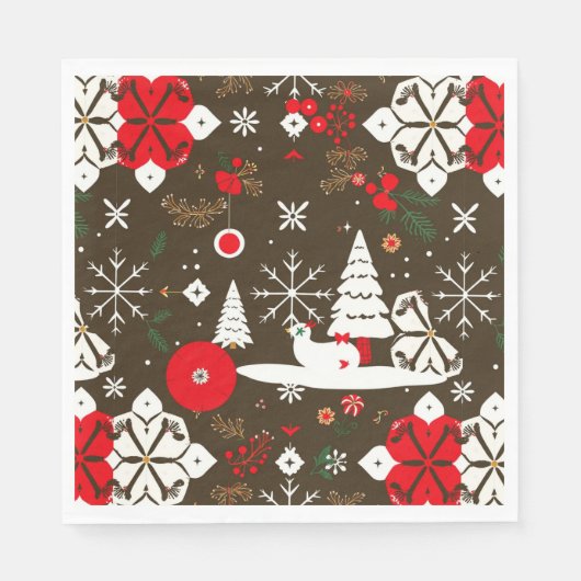Schneefest-Muster Serviette (Vorderseite)