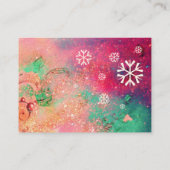 SCHNEEFLAKEN IN SILBEREN GLITZERN VISITENKARTE (Rückseite)