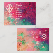 SCHNEEFLAKEN IN SILBEREN GLITZERN VISITENKARTE (Vorne/Hinten)